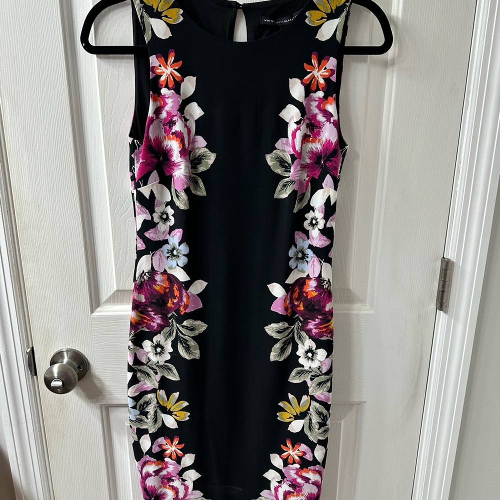 White House Black Market Floral Midi Dress - Black and Multicolor